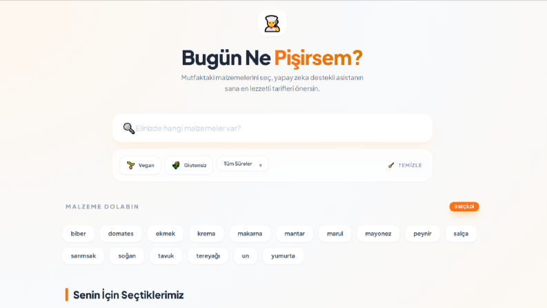Mutfak Asistanı: Akıllı Malzeme Eşleştirme ve Premium UX/UI 