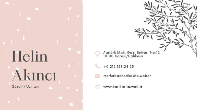 Güzellik Uzmanı için Kartvizit