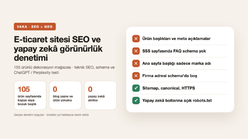 E-ticaret Sitesi – SEO ve Yapay Zekâ (GEO) Denetimi