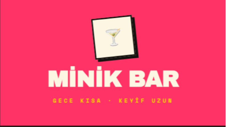 Minik Bar - Neo-Brutalism Dijital Menü Tasarımı