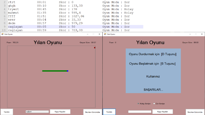 Yılan Oyunu - C#