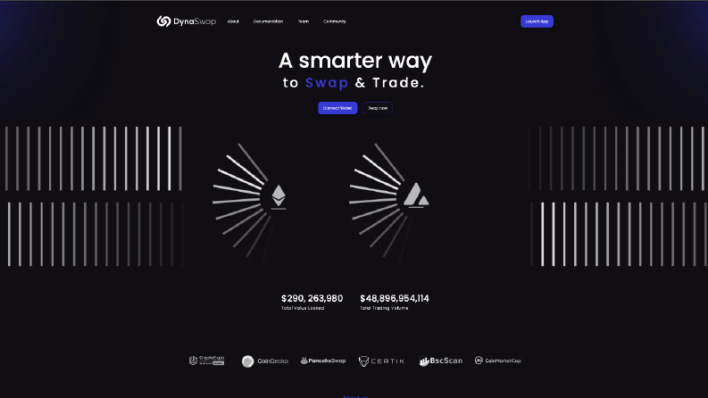 DynaSwap Landing Page