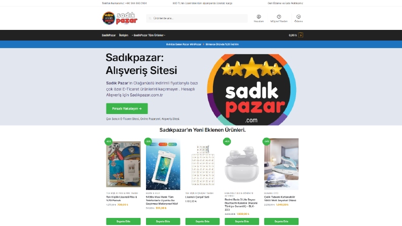 Sadıkpazar – WordPress ile Geliştirilmiş E-Ticaret Sitesi