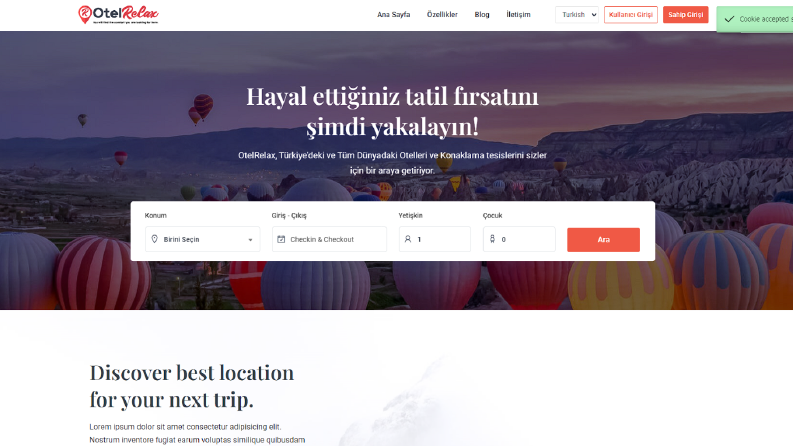 OtelRelax - Booking Sistem Yazılımı