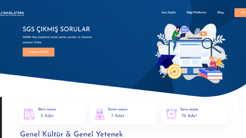 Online Test uygulaması Web Uygulama