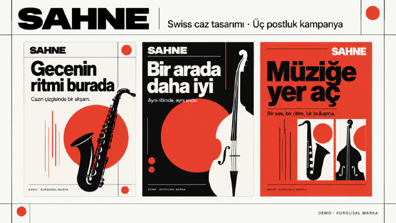 SAHNE: caz için üç tipografik post
