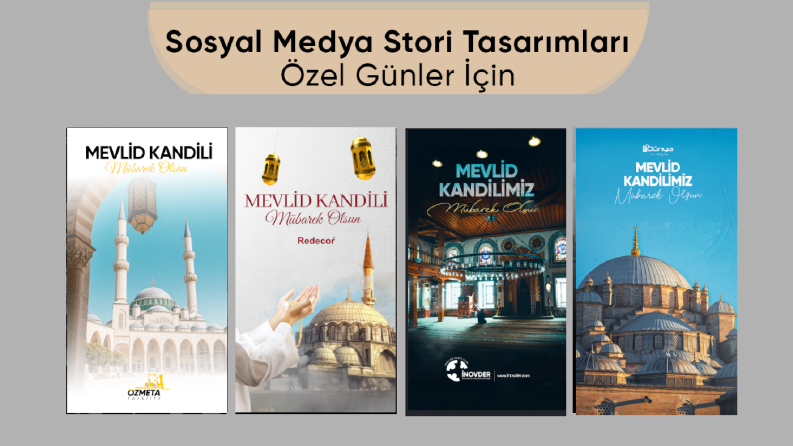 Sosyal medya özel gün storileri.