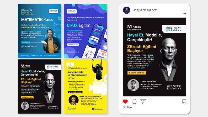 Eğitim Kurumları İçin Sosyal Medya Post Tasarımları