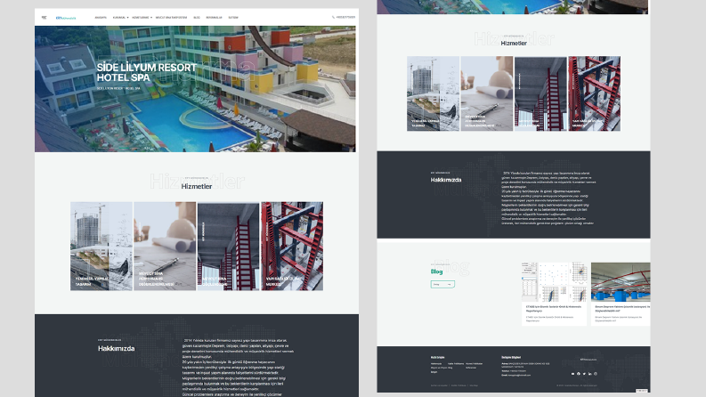Mühendislik şirketi için kurumsal web sitesi