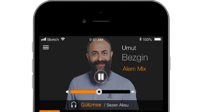alem fm mobil UI/UX çalışması