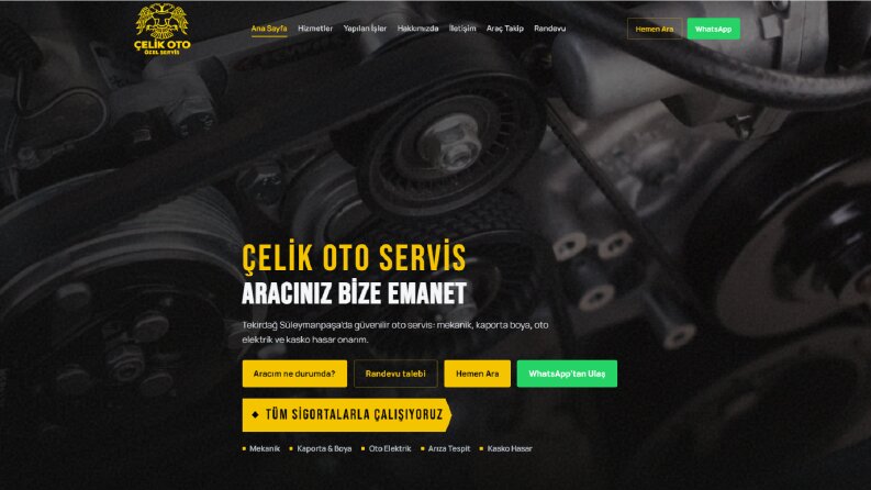 Çelik Oto Servis – Kurumsal Web Sitesi
