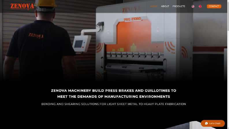 ZENOVA MACHINERY Web Sitesi www.zenovamachinery.com