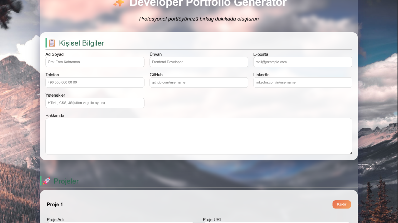 Developer Portfolio Generator