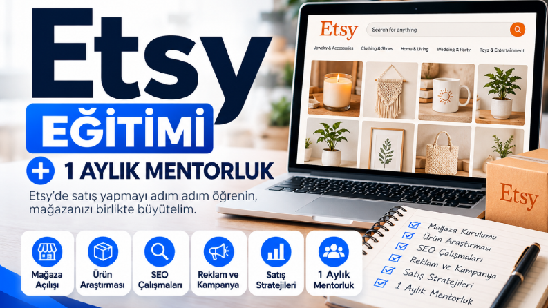 Etsy Mağaza Kurulumu, Eğitimi ve 1 Aylık Mentorluk