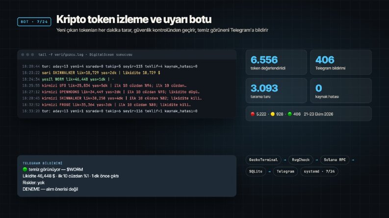 Kripto token izleme ve Telegram uyarı botu