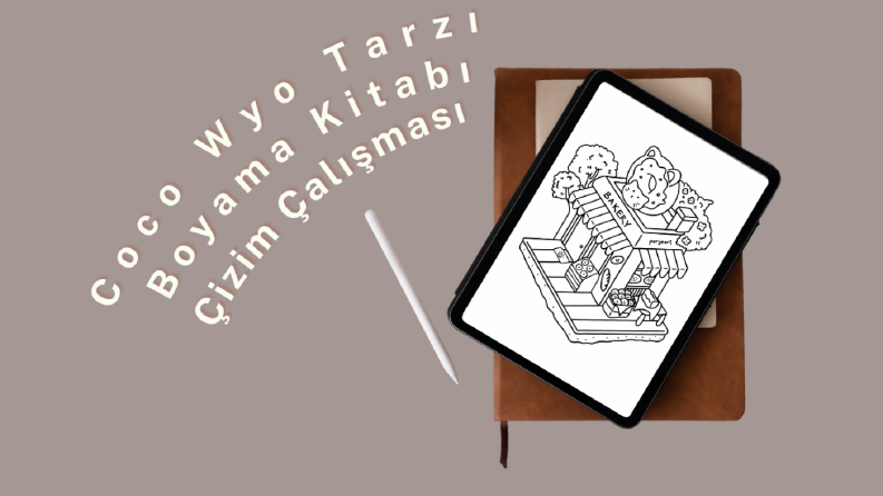 Boyama Kitabı Çizim Çalışması - Coco Wyo Tarzı