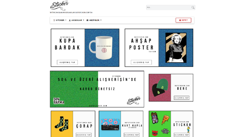 OutSticker - E-Ticaret Web Sitesi