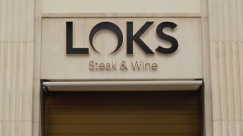 LOKS Steak & Wine Restaurant Logo Design