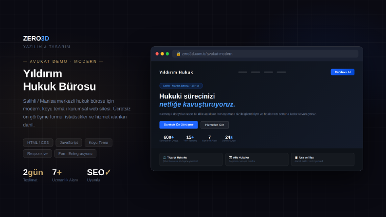 Hukuk Bürosu – Modern & Klasik Web Sitesi Demoları