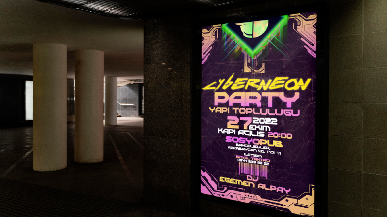CyberNeon Parti Afiş