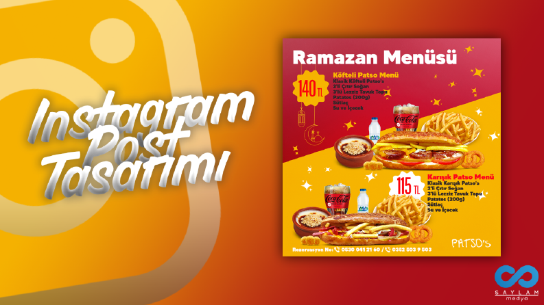 Yemek Zinciri - İnstagram Post Tasarımı