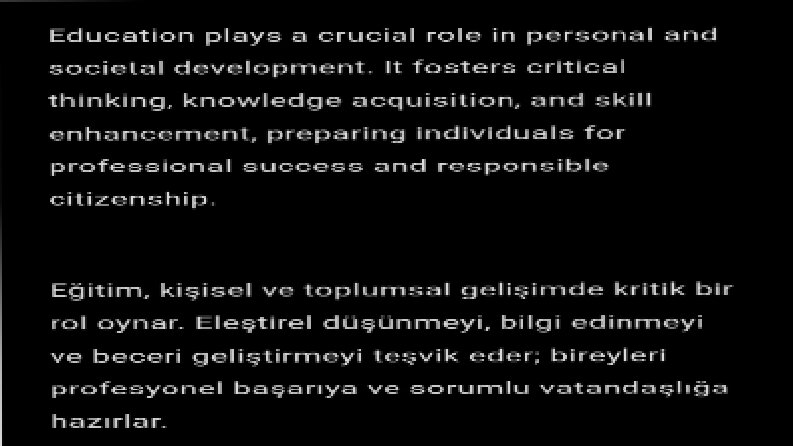 İngilizce Türkçe çevirisi 