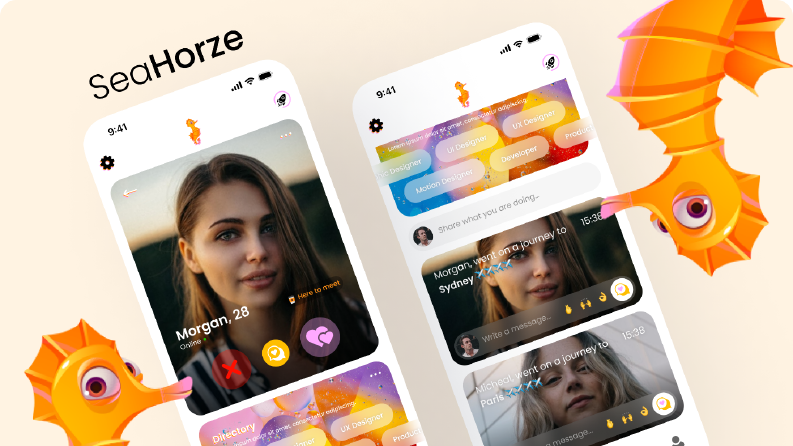 SeaHorse - Arkadaşlık and Tanışma Mobile App UI/UX Tasarımı