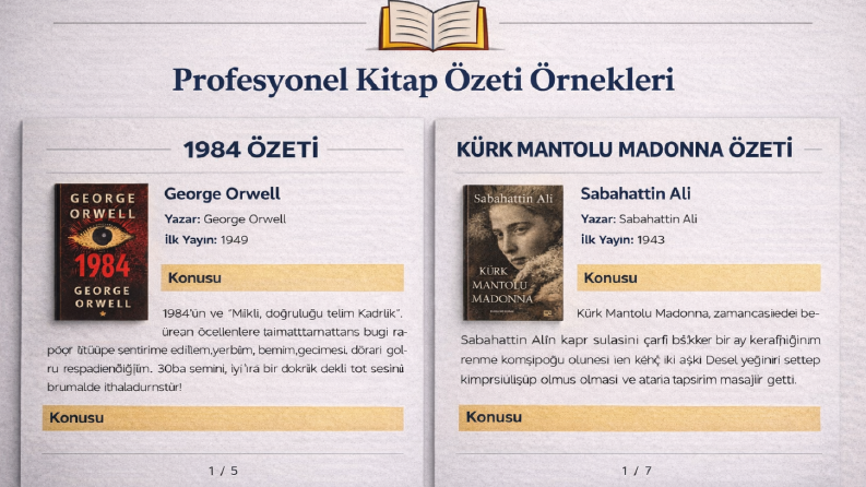 Kitap Özeti Çalışmaları