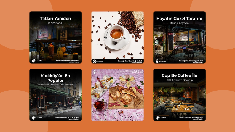 Cup Be Coffee İçin Sosyal Medya Tasarımları