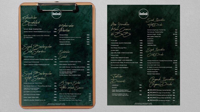Restoran Menü Tasarımı - Restaurant Menu Design