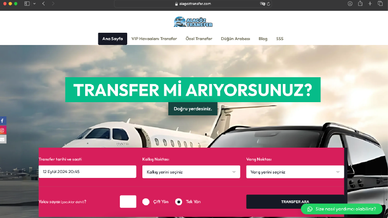 Alagöz Transfer - Web Sitesi Tasarımı