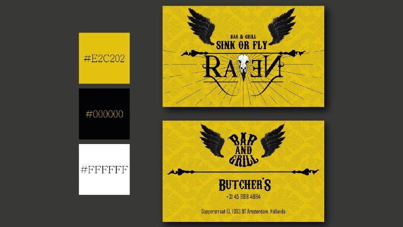 Raven Bar & Grill Kartvizit Tasarımı