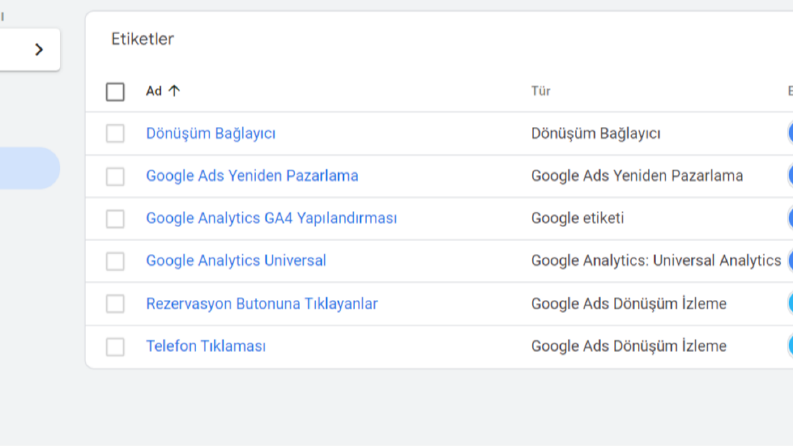 Tag Manager Kurulumu