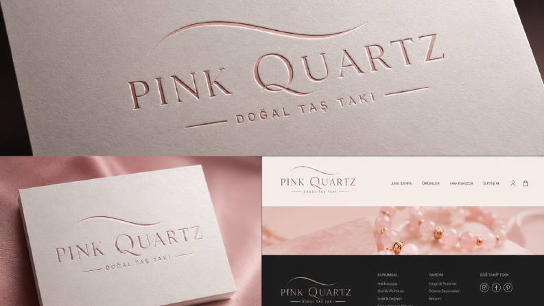 Pink Quartz | Doğal Taş Takı Marka Kimliği Tasarımı