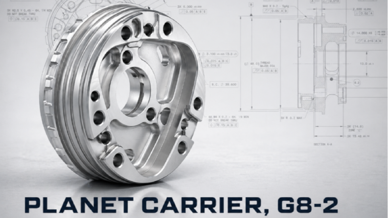 7075-T6 Alüminyum Planet Taşıyıcı – CNC İşleme Teknik Çizimi