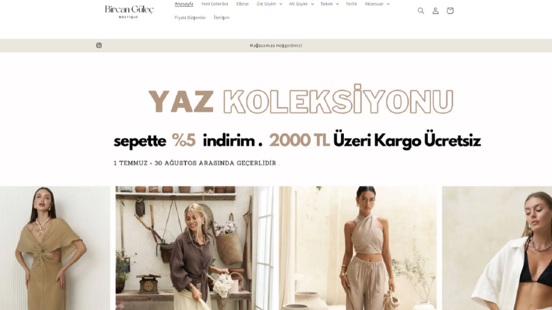 Shopify Web Sitesi Çalışması