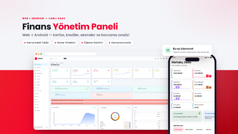 Finans Yönetim Paneli – Kart, Kredi ve Ekstre (Web+Android)