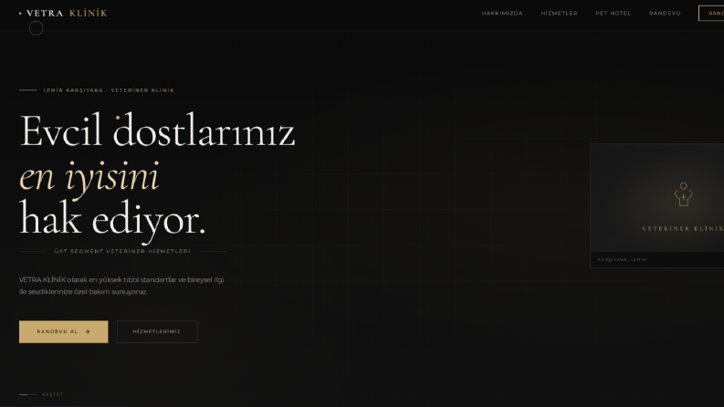 Veteriner Kliniği Web Sitesi 