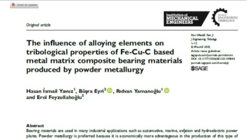 Wear properties of Bearing Materials