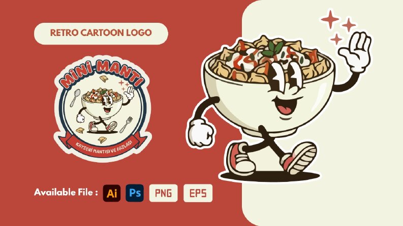 retro maskot logo