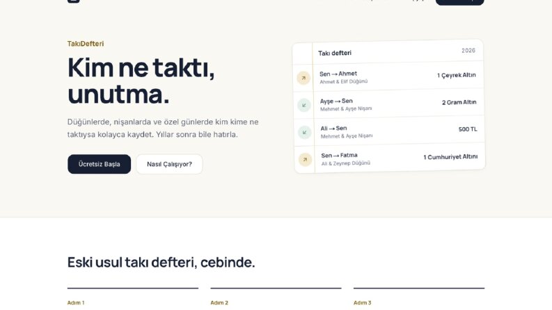 TakıDefteri — Düğün & Nişan Takı Takip Uygulaması