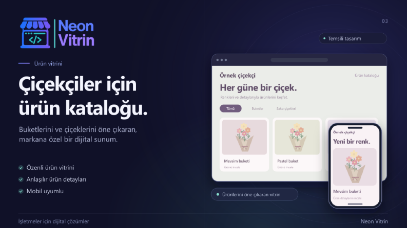Çiçekçiler için ürün kataloğu konsepti