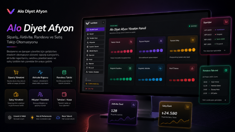 Alo Diyet Afyon – Yönetim ve Takip Otomasyonu
