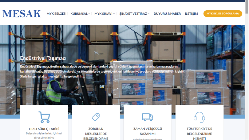 Mesak belgelendirme web sitesi