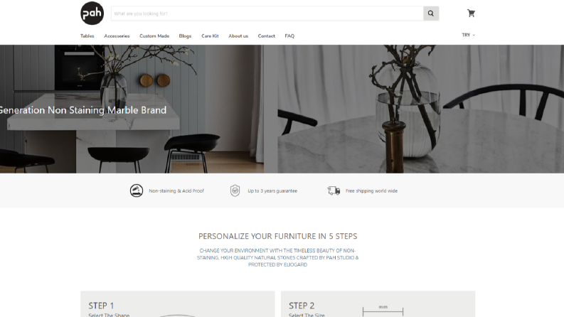 Shopify e ticaret sitesi tasrımlarımdan bazıları