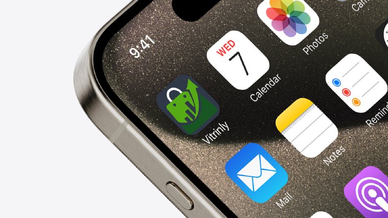 Vitrinly logo tasarım App icon