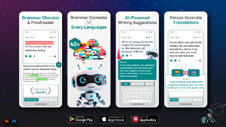 AI Chat - Google Play ve App Store Görselleri