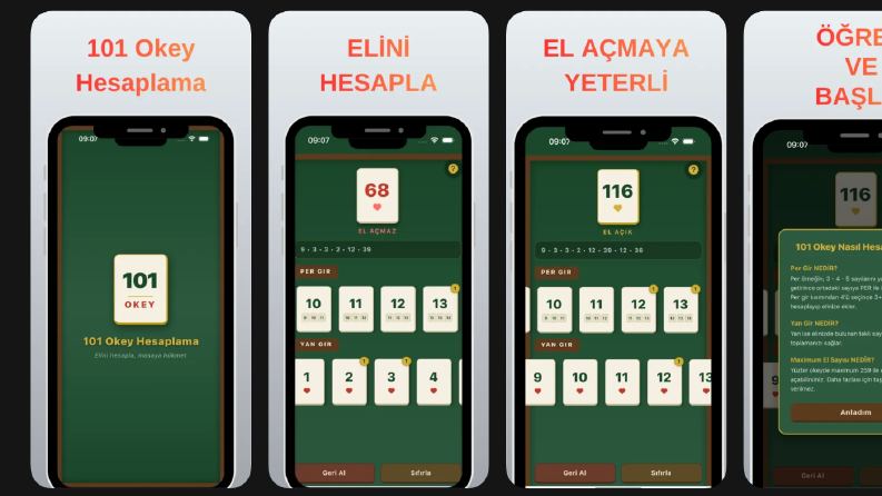 101 Okey Oyun Takip ve Skor Hesaplama Uygulaması