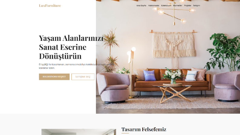 LuxFurniture - Modern Mobilya Web Uygulaması