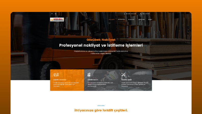 Gözübek Nakliyat - Kurumsal Web Sitesi UI/UX Tasarımı